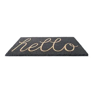 DII Hello Coir Doormat Non-Slip Durable Outdoor Indoor