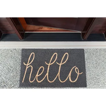 DII Hello Coir Doormat Non-Slip Durable Outdoor Indoor