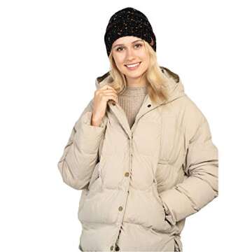 2PCS Parent-Child Family Beanie Cap Set, Mother & Baby Daughter/Son Winter Warm Knit Crochet Beanie Hat for Boys Girls Navy