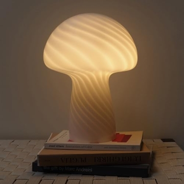 Brightech Mushroom Table Lamp Modern Glass for Home Decoration
