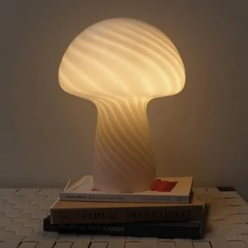 Brightech Mushroom Table Lamp Modern Glass for Home Decoration