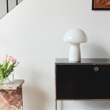 Brightech Mushroom Table Lamp Modern Glass for Home Decoration