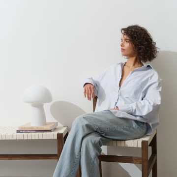 Brightech Mushroom Table Lamp Modern Glass for Home Decoration