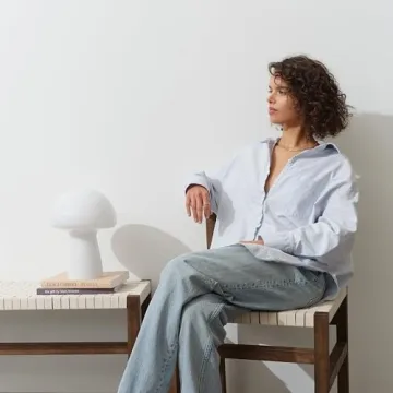 Brightech Mushroom Table Lamp Modern Glass for Home Decoration