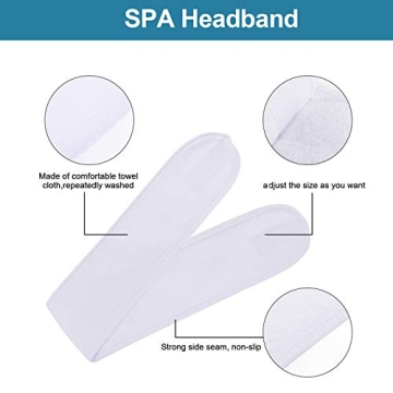 Soft Adjustable Spa Facial Headband Set for Makeup and Sports