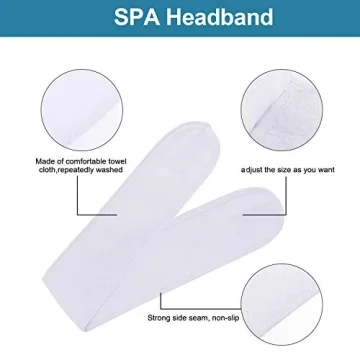 Soft Adjustable Spa Facial Headband Set for Makeup and Sports