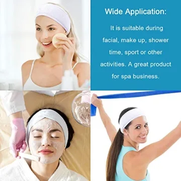 Soft Adjustable Spa Facial Headband Set for Makeup and Sports
