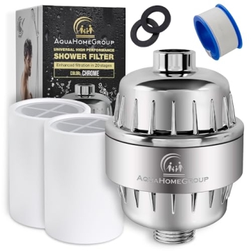 AquaHomeGroup 20 Stage Shower Filter - Vitamin C E A Softener