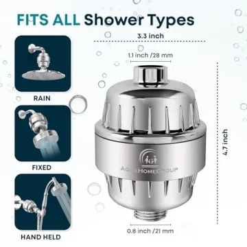 AquaHomeGroup 20 Stage Shower Filter - Vitamin C E A Softener