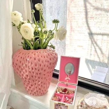 Asiasioc Strawberry Vintage Flower Vase for Home Decor
