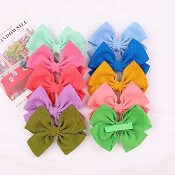 40PCS Big Hair Bows for Girls - Toddler Hair Accessories