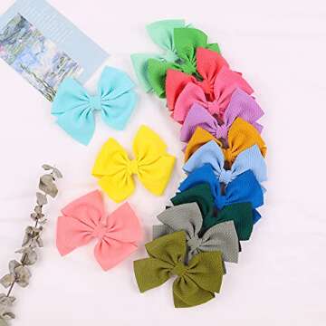 40PCS Big Hair Bows for Girls - Toddler Hair Accessories