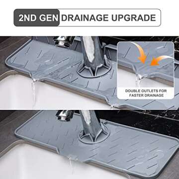 Meiliweser Silicone Splash Guard for Sink - 15" x 5.5"