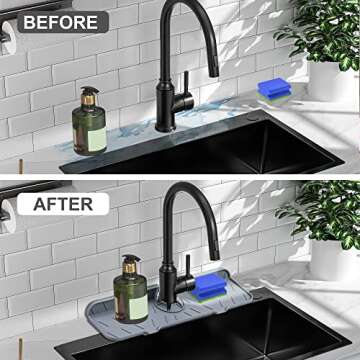 Meiliweser Silicone Splash Guard for Sink - 15" x 5.5"