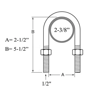 LIBRA Heavy-Duty U Bolt Kit for 3500lbs Trailers 2-3/8"