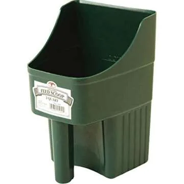 Little Giant® Plastic Enclosed Feed Scoop | Heavy Duty Durable Stackable Feed Scoop with Measure Ma...