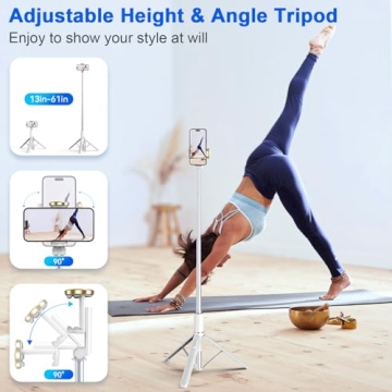 FOXOLA 61" Phone Tripod - All-in-One Selfie Stick Stand