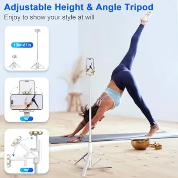 FOXOLA 61" Phone Tripod - All-in-One Selfie Stick Stand