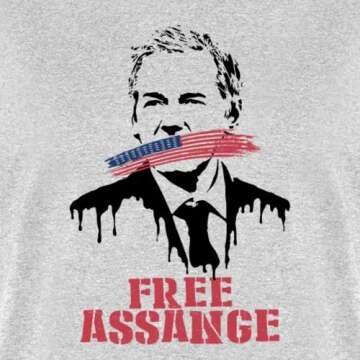 Spreadshirt WikiLeaks Free Assange USA Flag Men's T-Shirt
