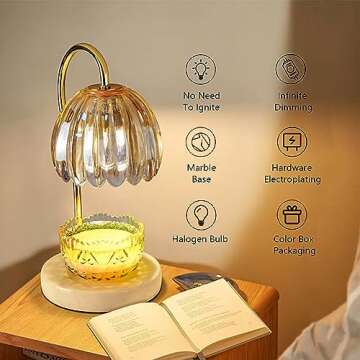 TUOTGOYEZ Candle Warmer Lamp, Electric Candle Lamp Warmer with 2 Bulbs for Scented Candles, Dimmable...