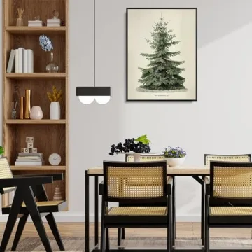 Vintage Christmas Tree Wall Art Framed 12x16in