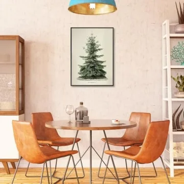 Vintage Christmas Tree Wall Art Framed 12x16in