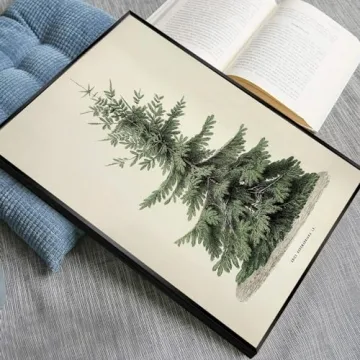 Vintage Christmas Tree Wall Art Framed 12x16in