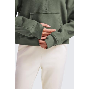 Fleece Lined Half Zip Hoodies for Women - Cozy Style