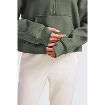 Fleece Lined Half Zip Hoodies for Women - Cozy Style