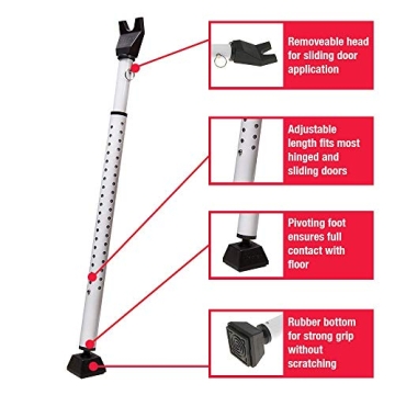 Master Lock Adjustable Door Security Bar for Home and Travel