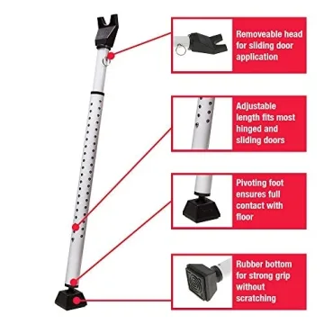 Master Lock Adjustable Door Security Bar for Home and Travel