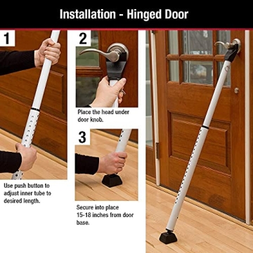 Master Lock Adjustable Door Security Bar for Home and Travel