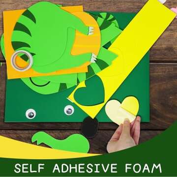 4E's Novelty DIY Dinosaur Valentines Card Box Craft Kit - Makes 1 Valentines Day Crafts for Kids, Va...