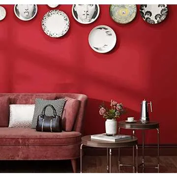 Micpolo Thicken Red Self-Adhesive Wallpaper for Easy Decor
