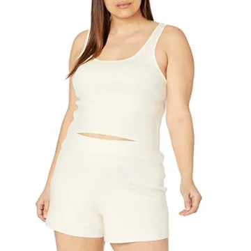 The Drop Women's Angelica Cropped Supersoft Scoop Neck Tank