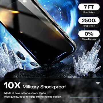 TOCOL 4 Pack Compatible for iPhone 12 Pro (Not for iPhone 12) - 2 Pack Privacy Tempered Glass Screen Protector and 2 Pack Glass Camera Lens Protector Alignment Frame Bubble Free Case Friendly - Black