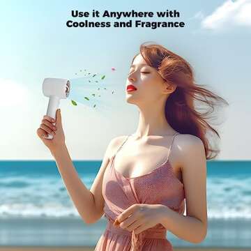 Elingmor Handheld Fan with Aromatherapy,Small Cooling USB Rechargeable Personal Turbo Fan,Quiet Mini...