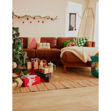 Peking Handicraft Pink Christmas Tree Hook Pillow 18in