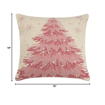 Peking Handicraft Pink Christmas Tree Hook Pillow 18in
