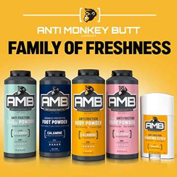 Anti Monkey Butt Body Powder for Women and Men Anti Chafing and Anti Itch Foot Powder with Calamine, Absorbs Sweat and Fights Friction, Talc Free Hypoallergenic Formula, 8 oz