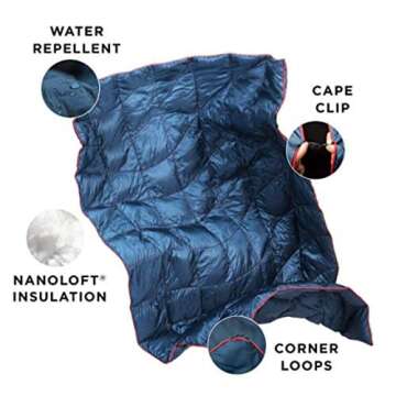 Rumpl The NanoLoft Puffy Blanket | Indoor Outdoor Camping Blanket for Traveling, Picnics, Beach Trips, Concerts | 52" x 75" | Patina Pixel Fade, 1-Person