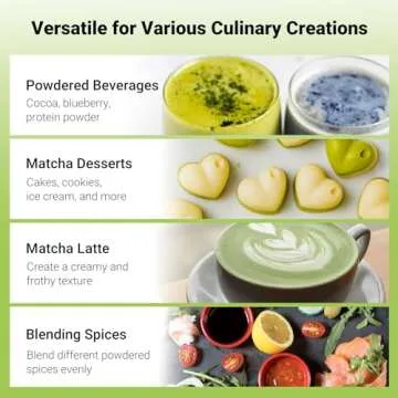 SHONMISEN Bamboo Matcha Whisk Set -Matcha Whisk (Chasen),Whisk Holder(White),Sifter,Tea Scoop and Tea Spoon