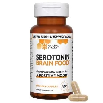 Serotonin Brain Food - L-Tryptophan & Rhodiola Supplement for Mood Support
