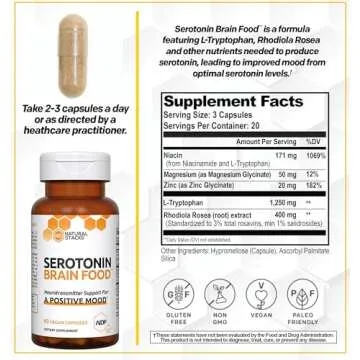 Natural Serotonin Support with L-Tryptophan & Rhodiola
