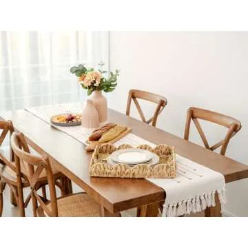 Elegant Scalloped Edge Rectangle Serving Tray for Storage