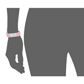 Edforce Stainless Steel Women's Wide Large Enamel Bangle Bracelet (Silver Pink)