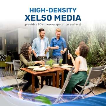 Portable Swamp Coolers - 3100 CFM MC37M Evaporative Air Cooler with 3-Speed Fan - Water Cooler Fan 950 sq. ft. Coverage High Velocity Outdoor Cooling Fan Swamp Cooler by Hessaire - Gray