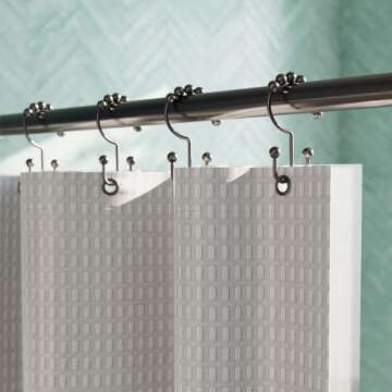 Zenna Home Metal Double Glide Shower Rings, Oil Rubbed Bronze – Set of 12 Heavy Duty, Rust-Resista...