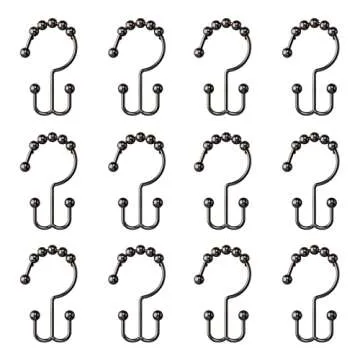 Zenna Home Metal Double Glide Shower Rings, Oil Rubbed Bronze – Set of 12 Heavy Duty, Rust-Resistant Shower Rings with Smooth Glide for Shower Curtains and Liners