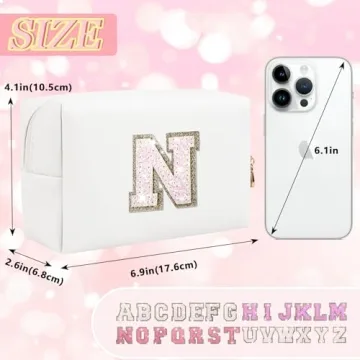 Charming Personalized Initial Letter Makeup Bag for All Occasions